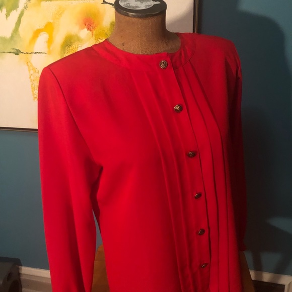 Vintage Orange/Red Blouse - Picture 7 of 7